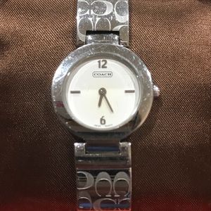 Coach Silvertone bangle watch